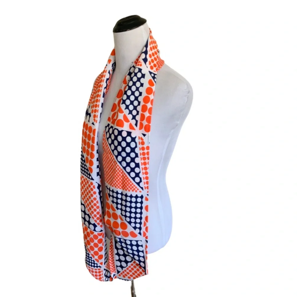 Vintage Doro Orange Polkadot Mod Pop Art Scarf